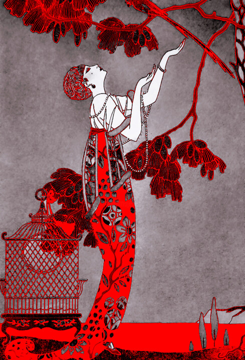 Digitale Kunst mit dem Titel "1914 Fashion in Art…" von Susan Maxwell Schmidt, Original-Kunstwerk, Digitale Malerei