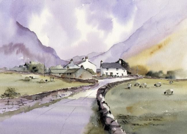 Painting titled "TOWARDS BORROWDALE" by Susan Shaw, Original Artwork