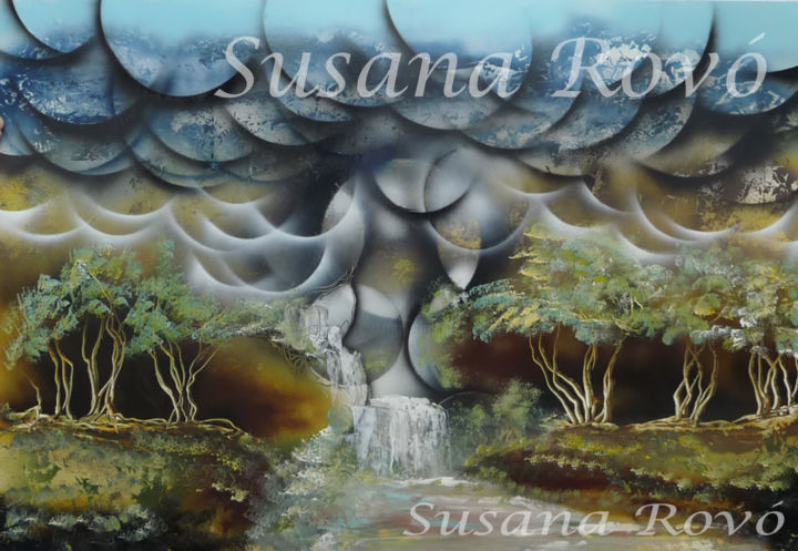 Pittura intitolato "Bosque geométrico" da Susana Rovo, Opera d'arte originale, Smalto