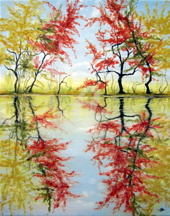 Painting titled "Autumn" by Susanart, Original Artwork, Oil