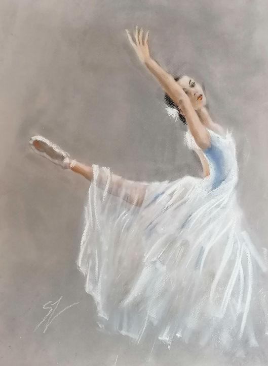 Ζωγραφική με τίτλο "Ballet dancer 51" από Susana Zarate, Αυθεντικά έργα τέχνης, Παστέλ