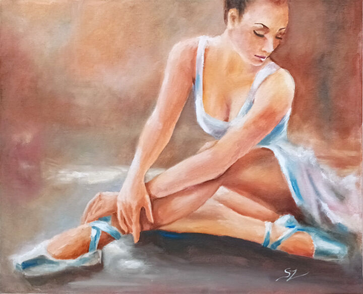Painting titled "Ballet dancer 61" by Susana Zarate, Original Artwork, Oil