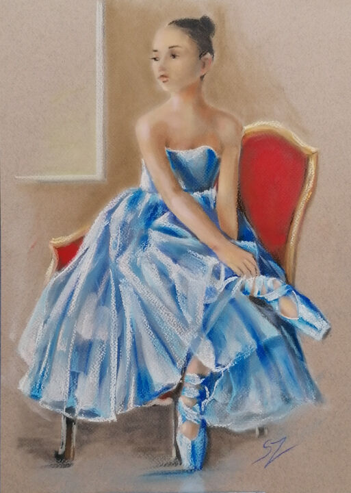 Ζωγραφική με τίτλο "Ballet dancer 63" από Susana Zarate, Αυθεντικά έργα τέχνης, Παστέλ
