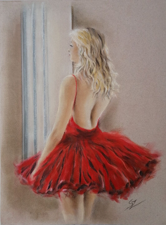 Pittura intitolato "Ballet dancer 22.5" da Susana Zarate, Opera d'arte originale, Pastello