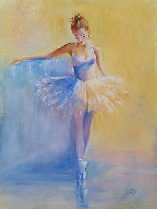 Painting titled "Ballet Dancer 24-3" by Susana Zarate, Original Artwork, Oil