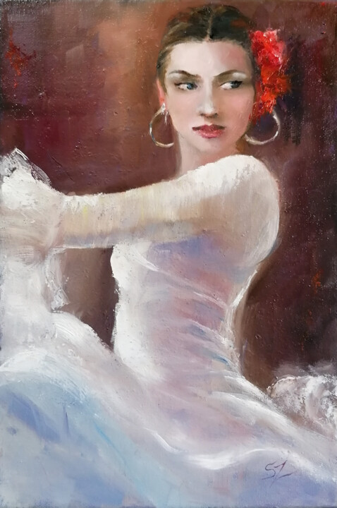 Malarstwo zatytułowany „Flamenco dancer 244” autorstwa Susana Zarate, Oryginalna praca, Olej