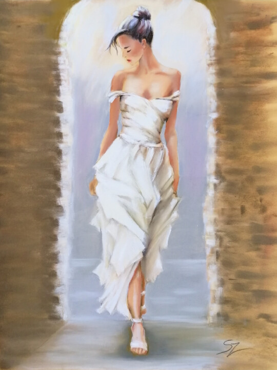 Painting titled "Abigail" by Susana Zarate, Original Artwork, Pastel