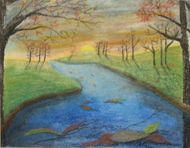 Pittura intitolato "Fall Sunrise" da Susan Bowen, Opera d'arte originale, Olio