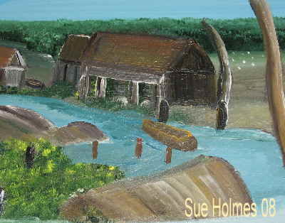 Painting titled "The Flood" by Susan Holmes, Original Artwork