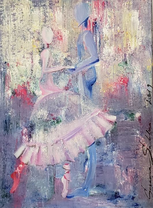 Peinture intitulée ""Love dance"" par Susanna Sablina, Œuvre d'art originale, Acrylique