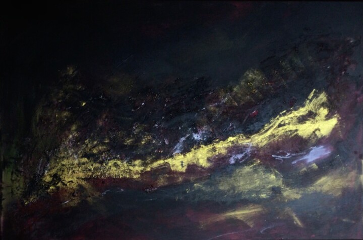 Painting titled "Galaxie - modern el…" by Susanna Schorr, Original Artwork, Acrylic Mounted on Wood Stretcher frame
