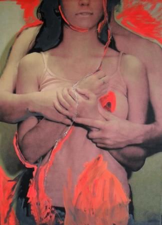 Painting titled "L'abbraccio 3" by Susanna De Paolis, Original Art,