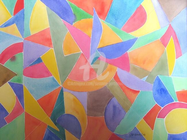 Painting titled "composizione" by Susanne Portmann, Original Artwork