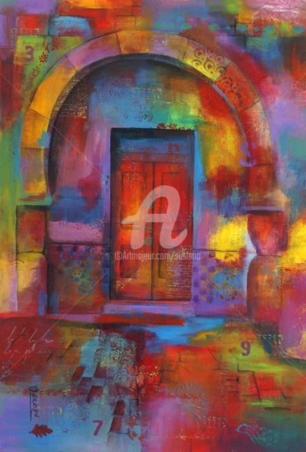 Painting titled "Porte de l'Occident" by Sushma Legendre Mcintosh, Original Artwork