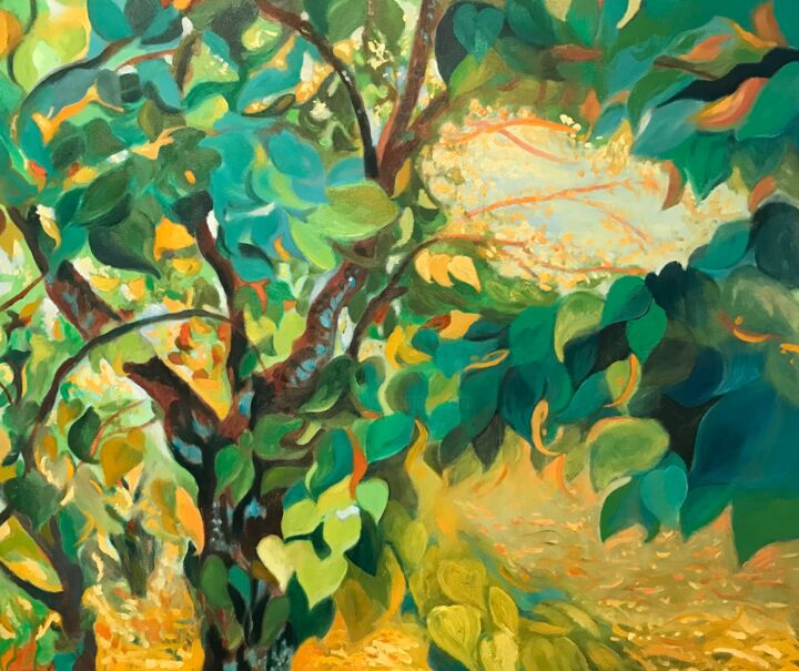 Painting titled "Elm tree tuscany" by Susie Radin, Original Artwork, Oil