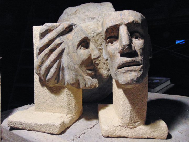 Sculptuur getiteld "Conto-che um segred…" door Susoescultordapedra, Origineel Kunstwerk, Steen