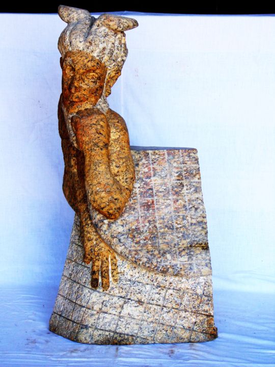 Sculpture titled "Fauno" by Susoescultordapedra, Original Artwork, Stone