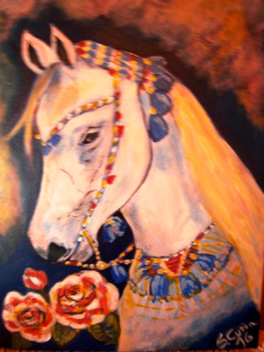 Painting titled "caballo-espanol.jpg" by Susyarte, Original Artwork, Acrylic