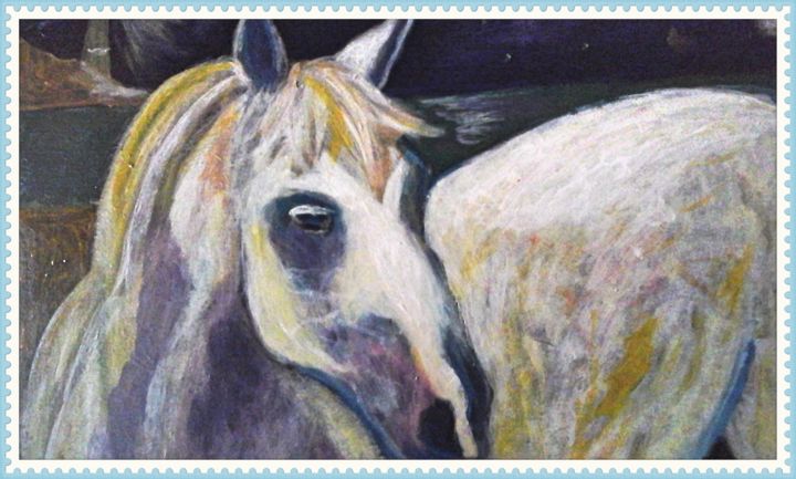 Painting titled "caballo-con-estrell…" by Susyarte, Original Artwork, Acrylic