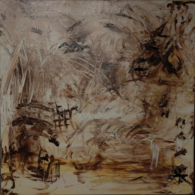 Painting titled "EXODE" by Emmanuel Suzan, Original Artwork