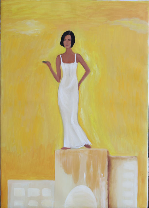 Peinture intitulée "BEVZA GIRL" par Suzanna Si, Œuvre d'art originale, Huile