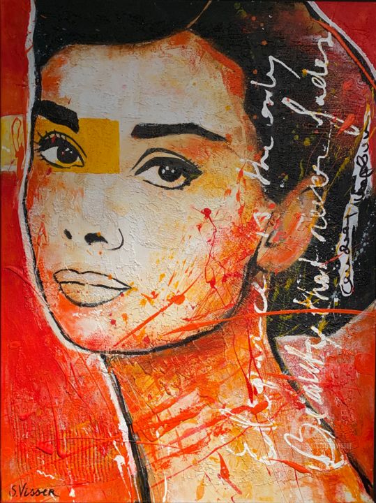 Painting titled "Audrey" by Suzanne Visser, Original Artwork, Acrylic