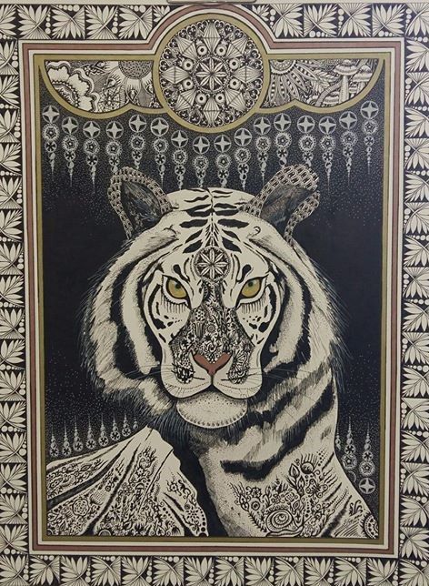 Painting titled "richard-parker.jpg" by Suzanne Hamoui, Original Art, Ink