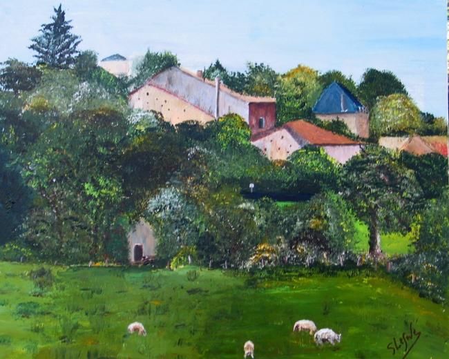 Painting titled "sur les hauteurs de…" by Suzanne Leseve, Original Artwork