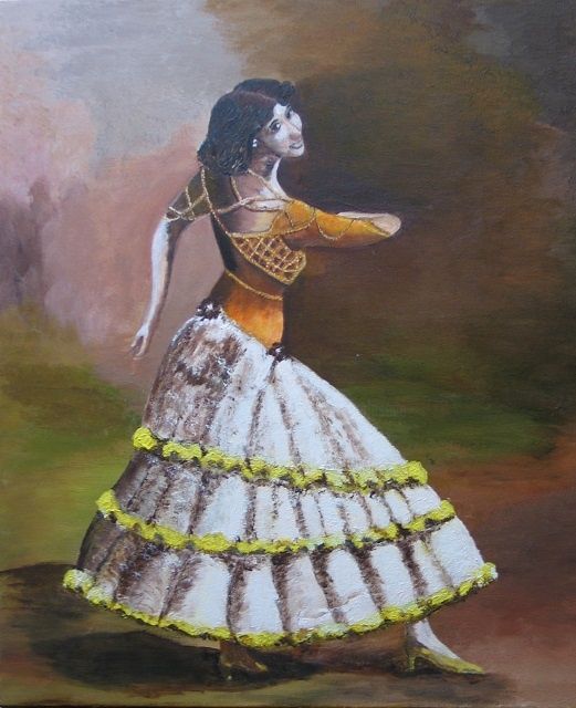 Painting titled "la danseuse retro" by Suzanne Leseve, Original Artwork