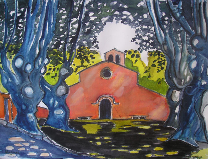 Painting titled "Vaugines.jpg" by Suzanne Piesk, Original Artwork, Watercolor