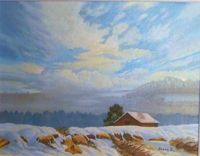 Pintura titulada "Quiétude de l'hiver" por Suzanne Plante, Obra de arte original, Otro