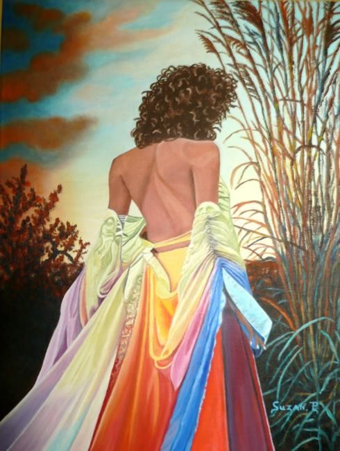 Painting titled "Escapade" by Suzanne Plante, Original Artwork, Oil
