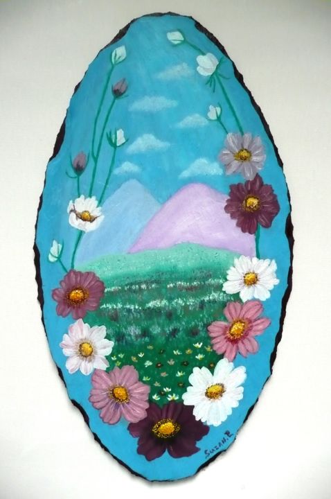 Painting titled "Flore" by Suzanne Plante, Original Artwork