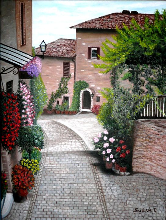 Painting titled "l-italie-la-romanti…" by Suzanne Plante, Original Artwork