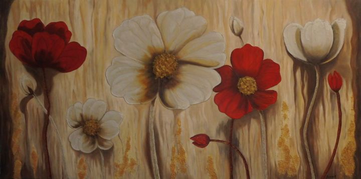 Peinture intitulée "Floraison." par Suzanne Plante, Œuvre d'art originale, Acrylique