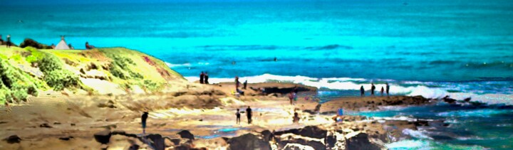 Photographie intitulée "Play in Tide Pools”" par Suzy Martin, Œuvre d'art originale, Photographie manipulée