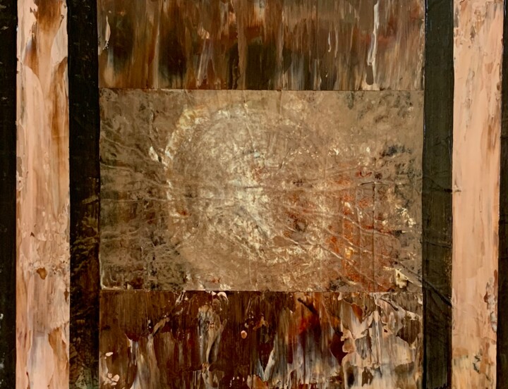 Картина под названием "Chunky Wood" - Suzy Martin, Подлинное произведение искусства, Акрил