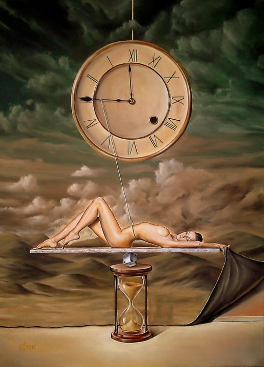 Pintura intitulada "Illusion of Time" por Svetoslav Stoyanov, Obras de arte originais, Óleo