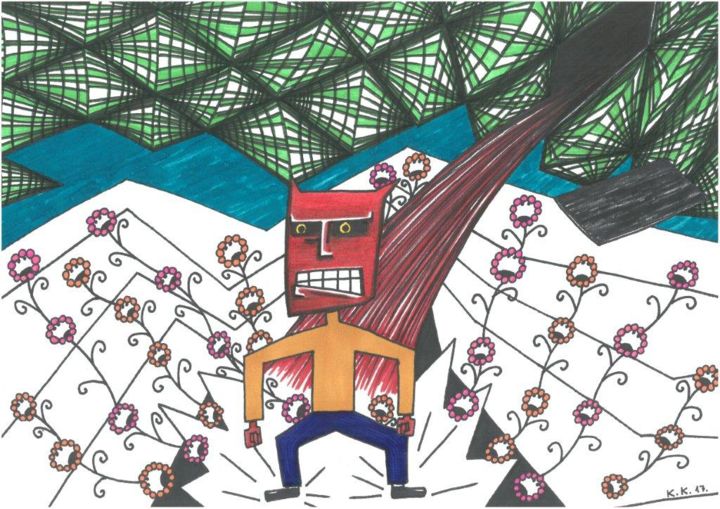 Drawing titled "o-ne-opet-oh-not-ag…" by Kost Koža Oldboneart Contemporary Art Stories, Original Art,