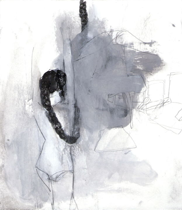 Рисунок под названием "hair 04" - Vanja Subotic, Подлинное произведение искусства, Чернила
