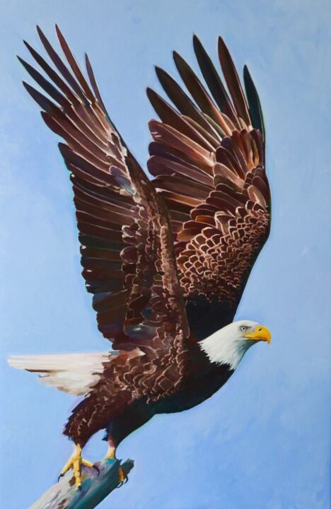 Malerei mit dem Titel "Royal Eagle" von Sophius, Original-Kunstwerk, Acryl Auf Keilrahmen aus Holz montiert