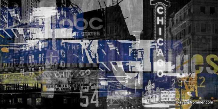 Druckgrafik mit dem Titel "CHICAGO II by Sven…" von Sven Pfrommer, Original-Kunstwerk, Analogdruck
