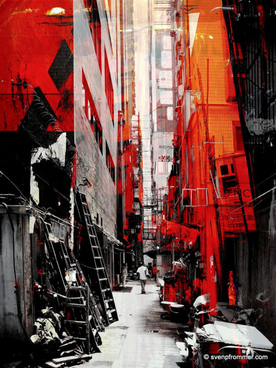Εκτυπώσεις & Χαρακτικά με τίτλο "HONG KONG Downtown X" από Sven Pfrommer, Αυθεντικά έργα τέχνης, Αναλογική εκτύπωση