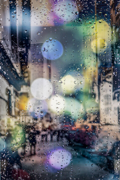 Photography titled "RAINY DAYS IN NEW Y…" by Sven Pfrommer, Original Artwork, Analog Print Mounted on Aluminium