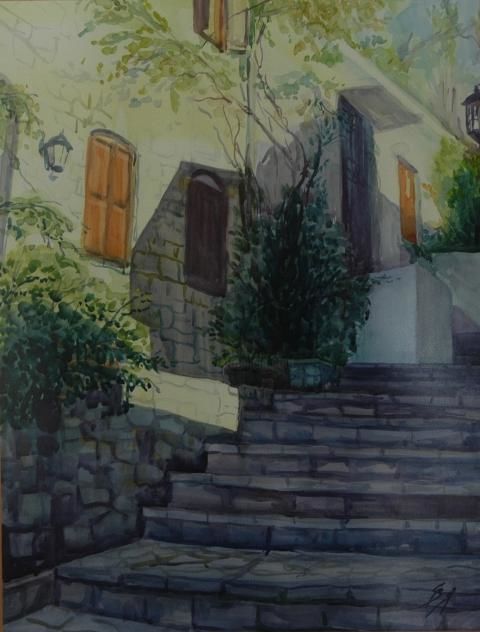 Painting titled "Eski Marmaris," by Svetlana Karpova, Original Artwork