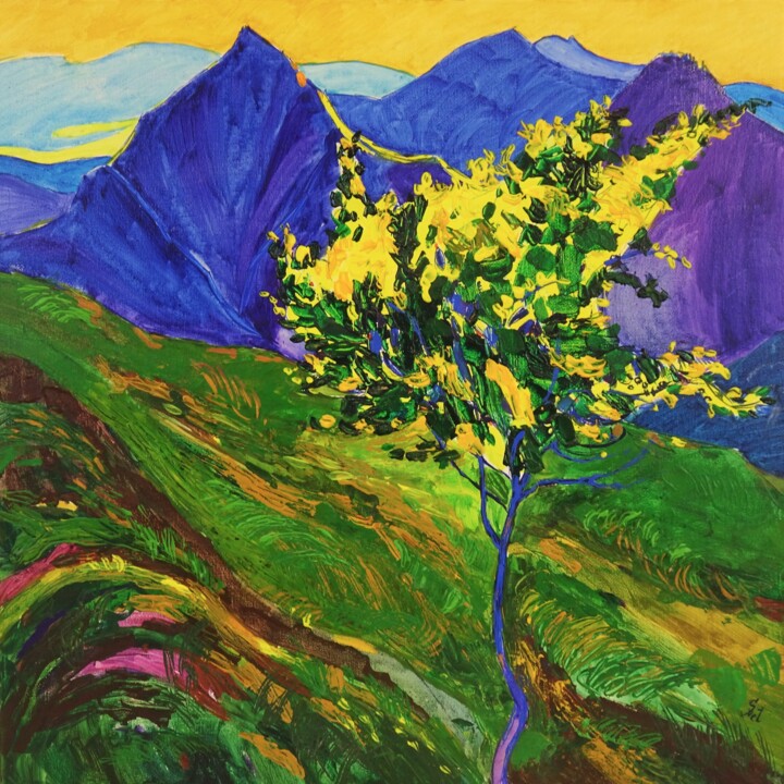 Peinture intitulée "Spring bloom. The F…" par Sveta Peuch, Œuvre d'art originale, Acrylique Monté sur Châssis en bois