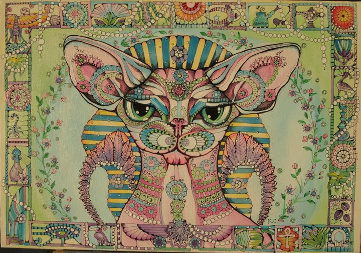 "Egyptian Cat" başlıklı Tablo Svetlana Ganiuchenko tarafından, Orijinal sanat, Akrilik