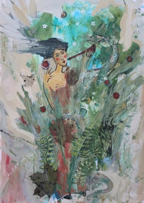 Painting titled "Ева" by Svetlana Volosiuk, Original Artwork, Oil