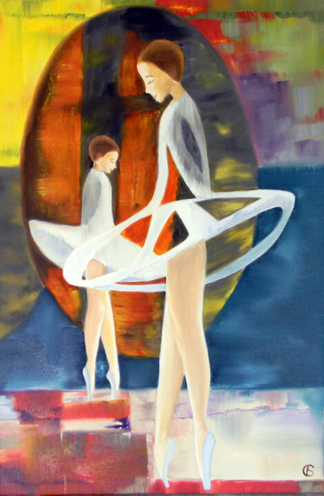 Painting titled "Dream and Reality" by Svetlana Bagdasaryan, Original Artwork, Oil Mounted on Wood Stretcher frame