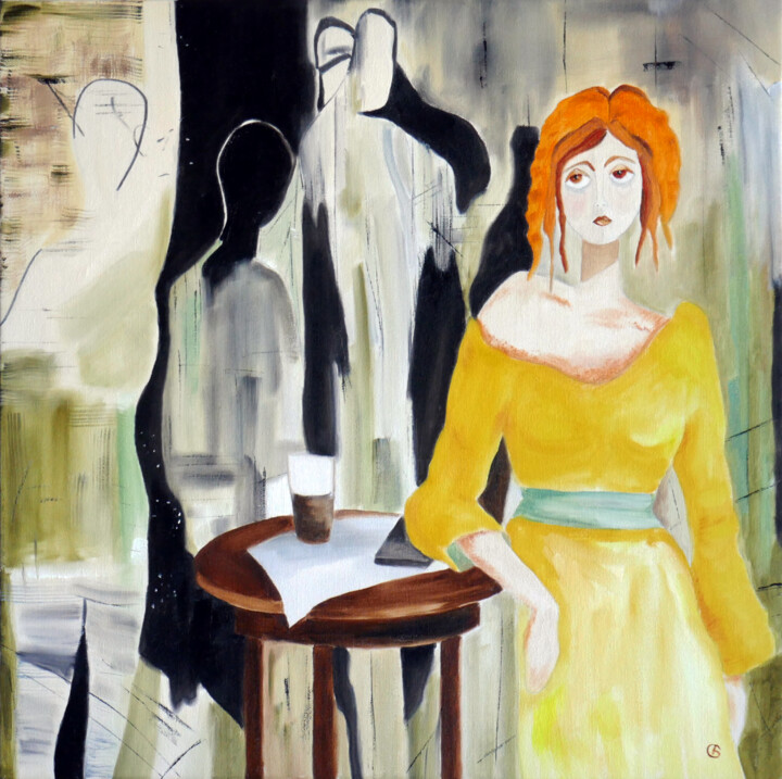 「Redhead」というタイトルの絵画 Svetlana Bagdasaryanによって, オリジナルのアートワーク, オイル ウッドストレッチャーフレームにマウント